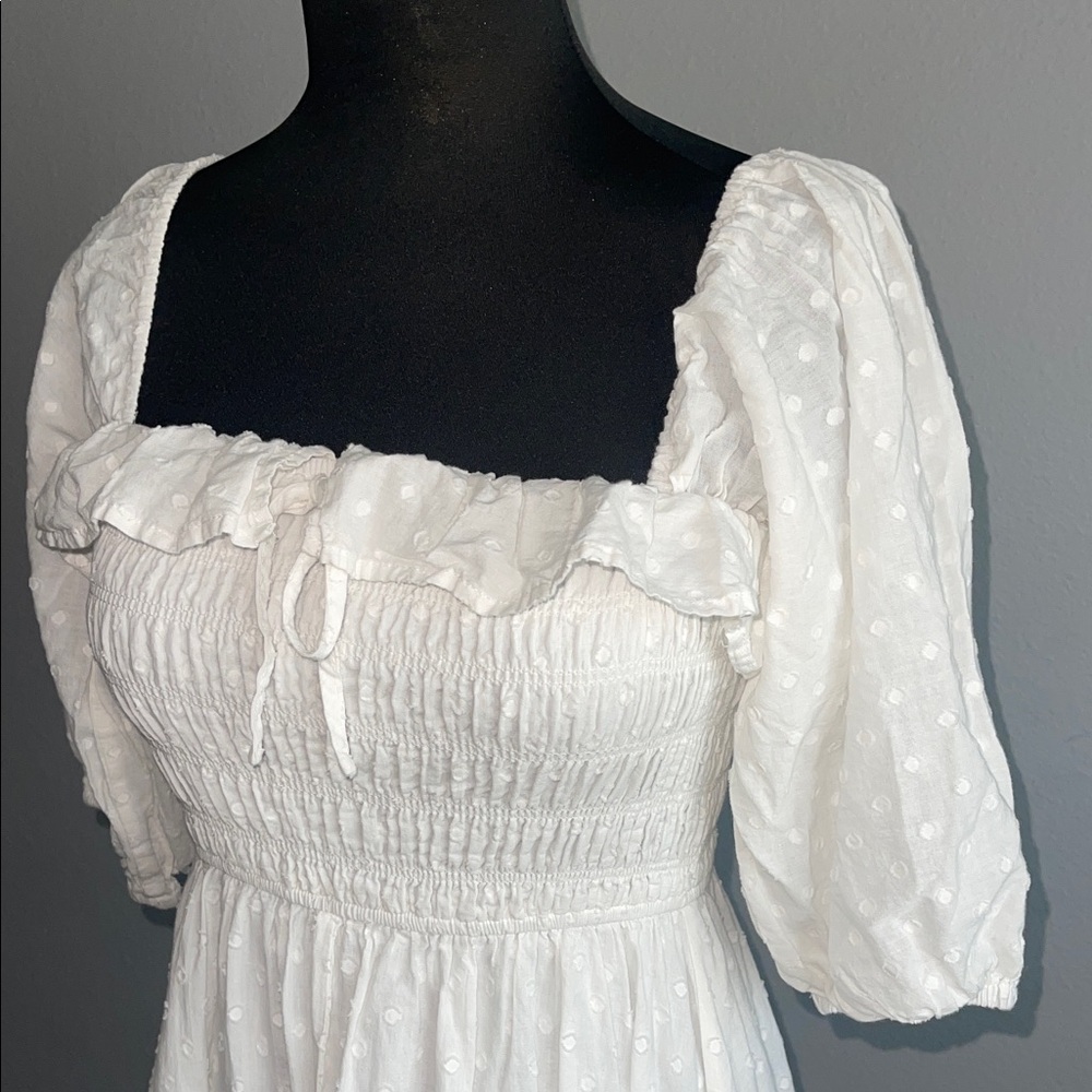 Women Summer Half Sleeve Cotton Ruffled Elegant Backless A Line Flowy Dress - Picture 6 of 7
